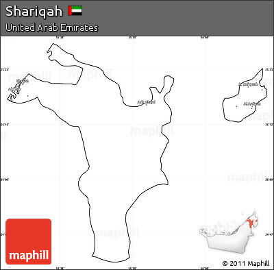 Blank Simple Map of Shariqah, cropped outside