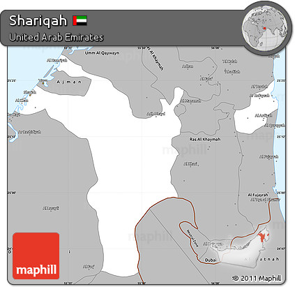 Gray Simple Map of Shariqah