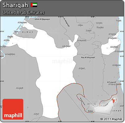 Gray Simple Map of Shariqah