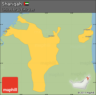 Savanna Style Simple Map of Shariqah, single color outside