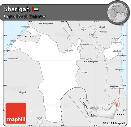 Silver Style Simple Map of Shariqah