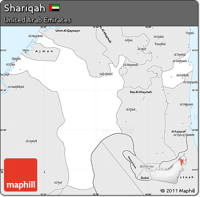 Silver Style Simple Map of Shariqah