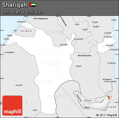 Silver Style Simple Map of Shariqah