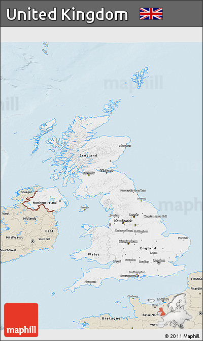 Classic Style 3D Map of United Kingdom