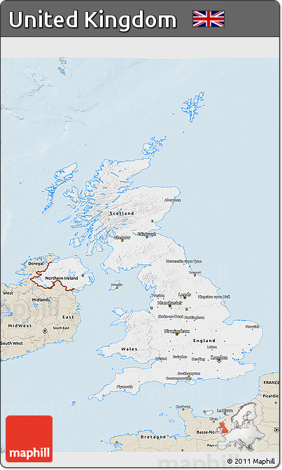 Classic Style 3D Map of United Kingdom