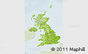 Physical 3D Map of United Kingdom, lighten
