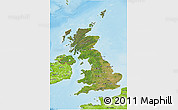 Satellite 3D Map of United Kingdom, physical outside