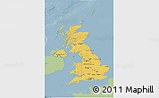 Savanna Style 3D Map of United Kingdom, single color outside