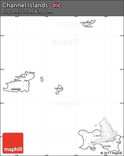 Blank Simple Map of Channel Islands