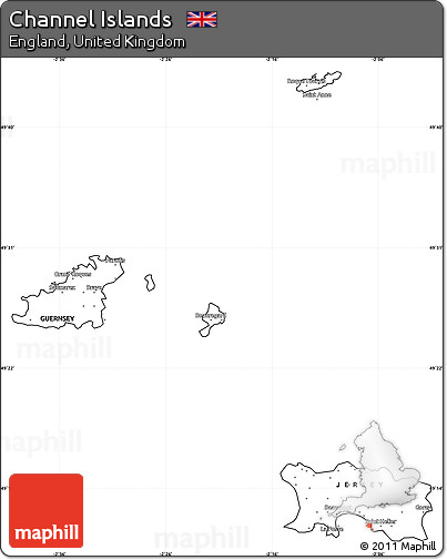 Blank Simple Map of Channel Islands