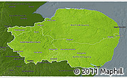 Physical 3D Map of East Anglia, darken