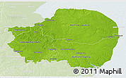 Physical 3D Map of East Anglia, lighten