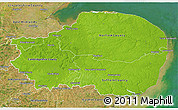 Physical 3D Map of East Anglia, satellite outside