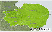 Physical 3D Map of East Anglia, semi-desaturated