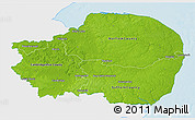Physical 3D Map of East Anglia, single color outside