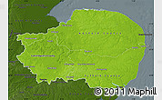 Physical Map of East Anglia, darken