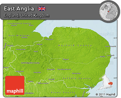 Physical Map of East Anglia