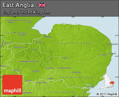 Physical Map of East Anglia