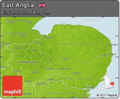 Physical Map of East Anglia