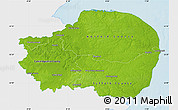 Physical Map of East Anglia, single color outside