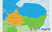 Political Map of East Anglia, political shades outside