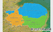 Political Map of East Anglia, satellite outside