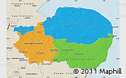 Political Map of East Anglia, shaded relief outside