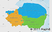 Political Map of East Anglia, single color outside