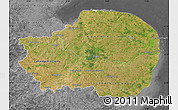 Satellite Map of East Anglia, desaturated
