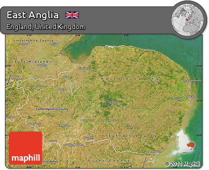 Satellite Map of East Anglia