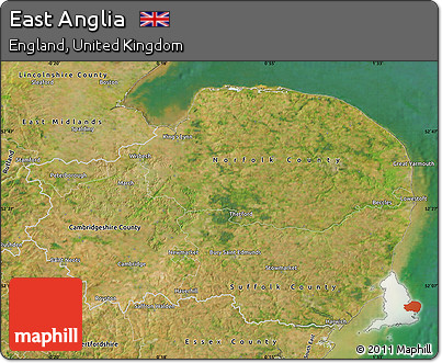 Satellite Map of East Anglia