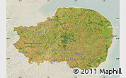 Satellite Map of East Anglia, lighten