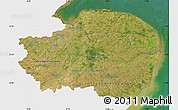 Satellite Map of East Anglia, single color outside