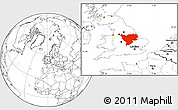 Blank Location Map of East Midlands