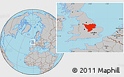 Gray Location Map of East Midlands