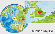 Physical Location Map of East Midlands