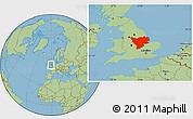 Savanna Style Location Map of East Midlands