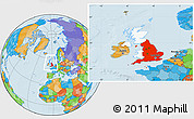 Political Location Map of England, highlighted country, within the entire country