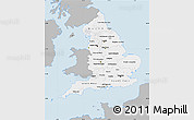 Gray Map of England, single color outside