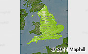 Physical Map of England, darken