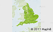 Physical Map of England, lighten