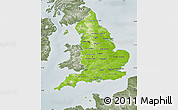 Physical Map of England, semi-desaturated