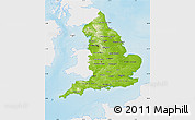 Physical Map of England, single color outside