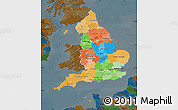 Political Map of England, darken