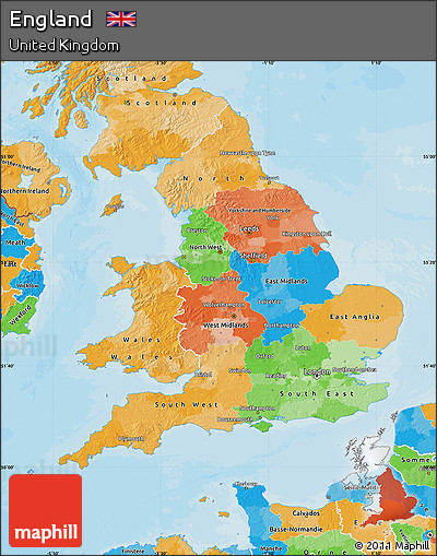 Free Political Map of England