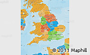 Political Map of England, political shades outside