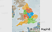 Political Map of England, semi-desaturated