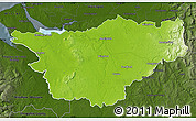 Physical Map of Cheshire County, darken