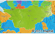Physical Map of Cheshire County, political outside