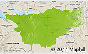 Physical Map of Cheshire County, shaded relief outside